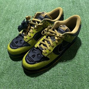 Nike Dunk Low Retro QS Halloween Skull Men Sz 13 Bright Cactus Black HV6103-300